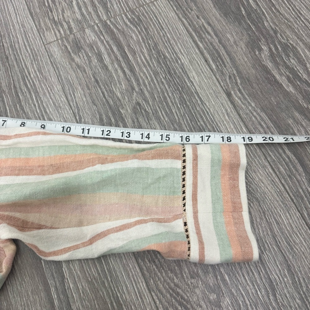 Soft Surroundings Chic Striped Linen Maxi Dress Button Front Relaxed Fit Large - Picture 12 of 12